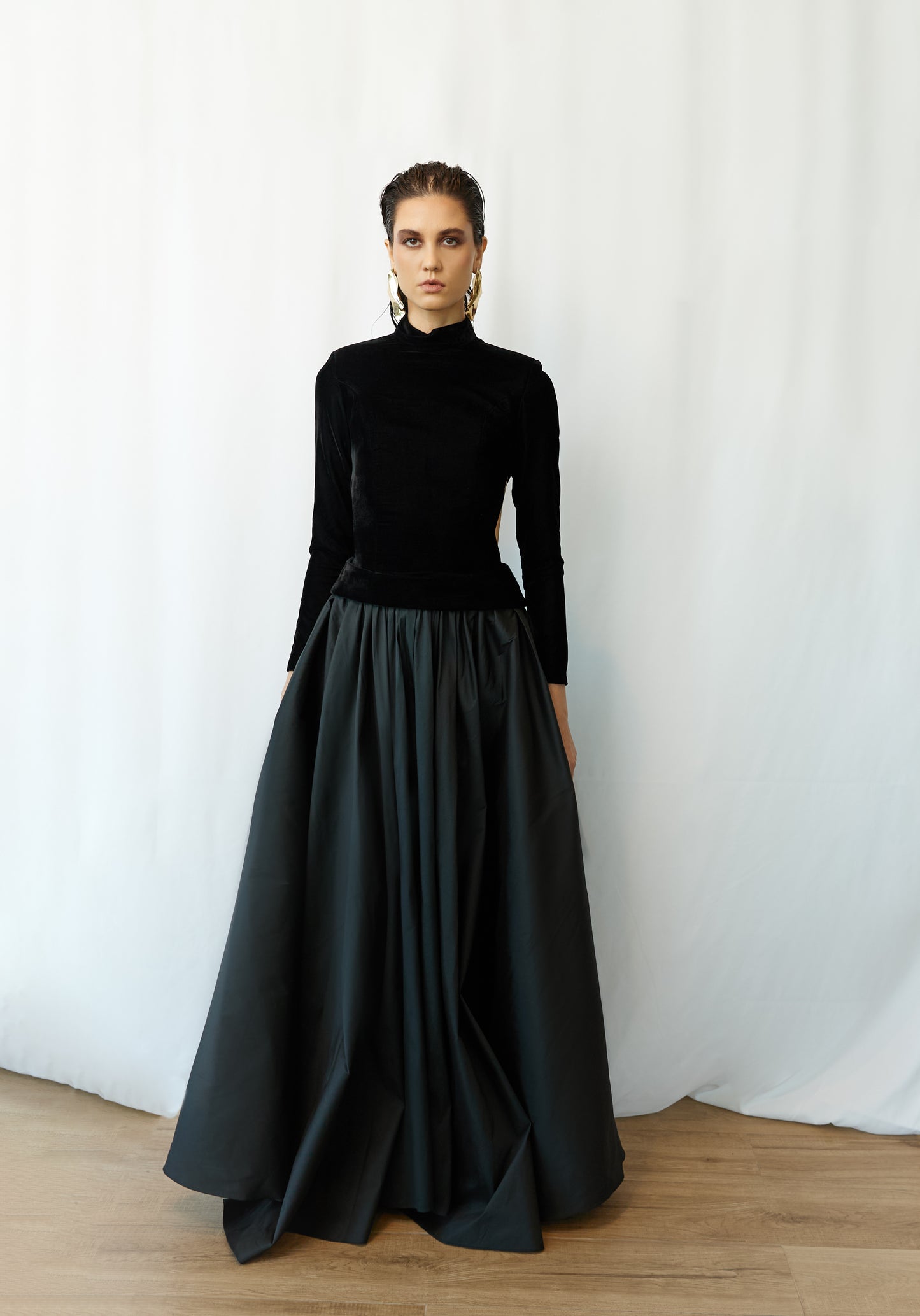 Black Maxi Dress with Cutout