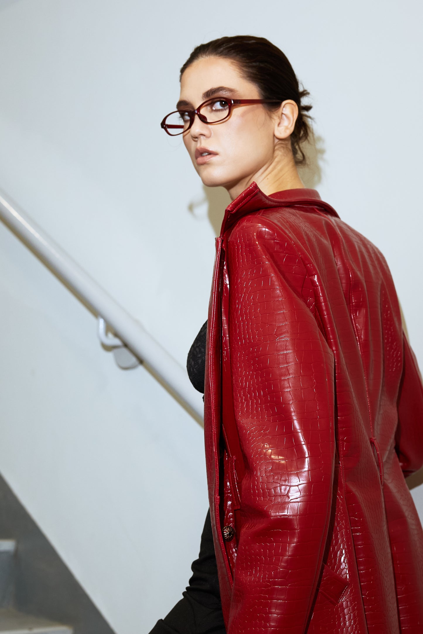 Red Leather Coat