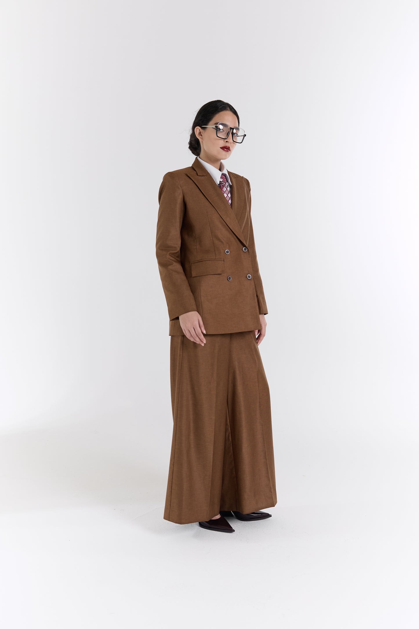 Warm Brown Wide Leg Trousers