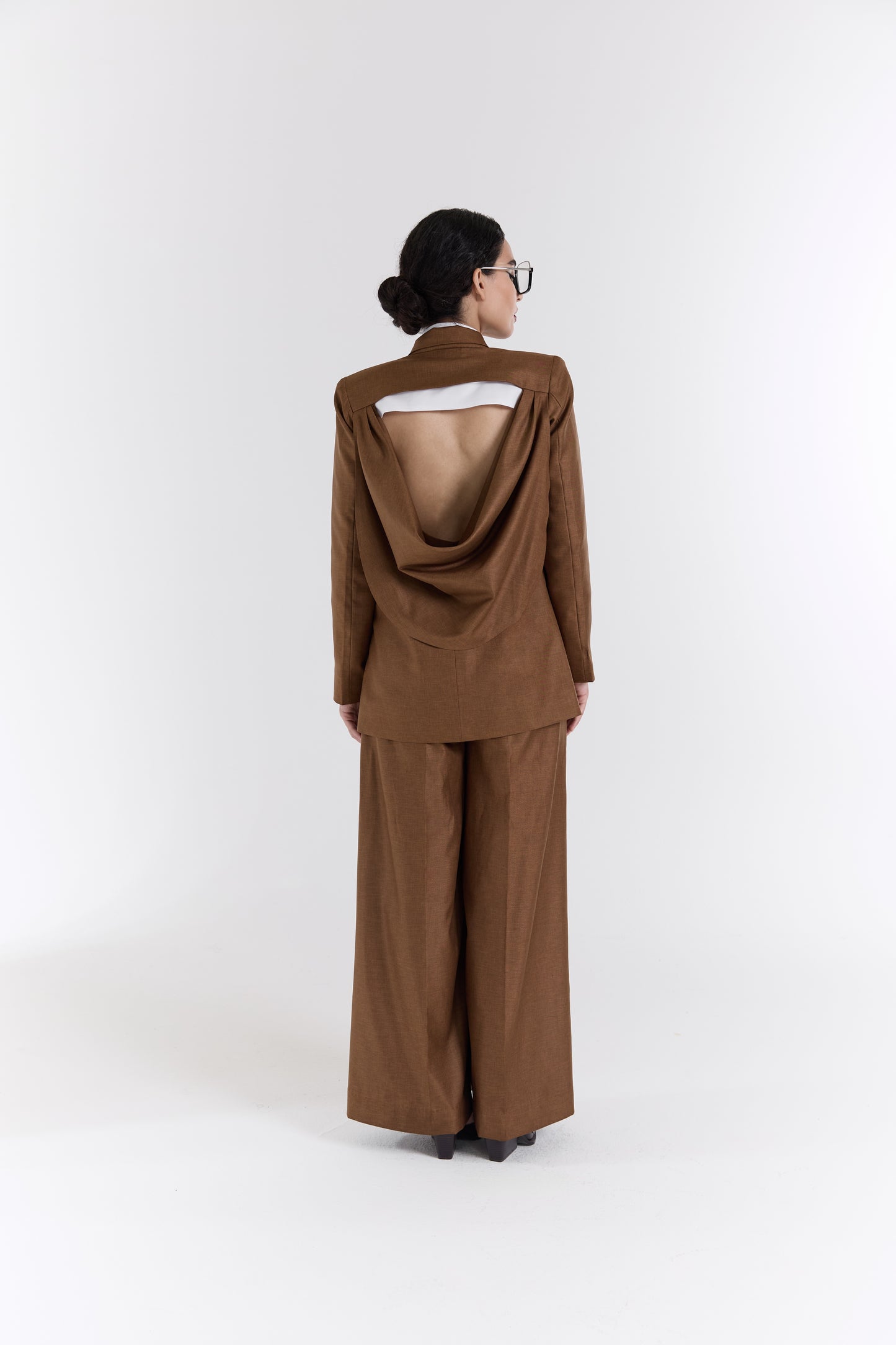 Warm Brown Wide Leg Trousers