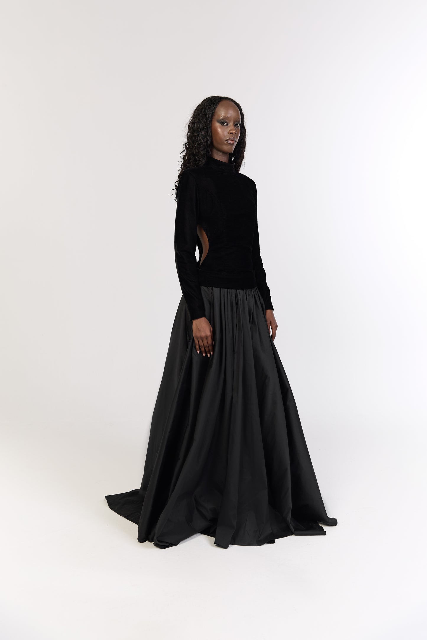 Black Maxi Dress with Cutout