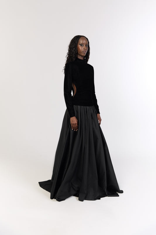 Black Maxi Dress with Cutout