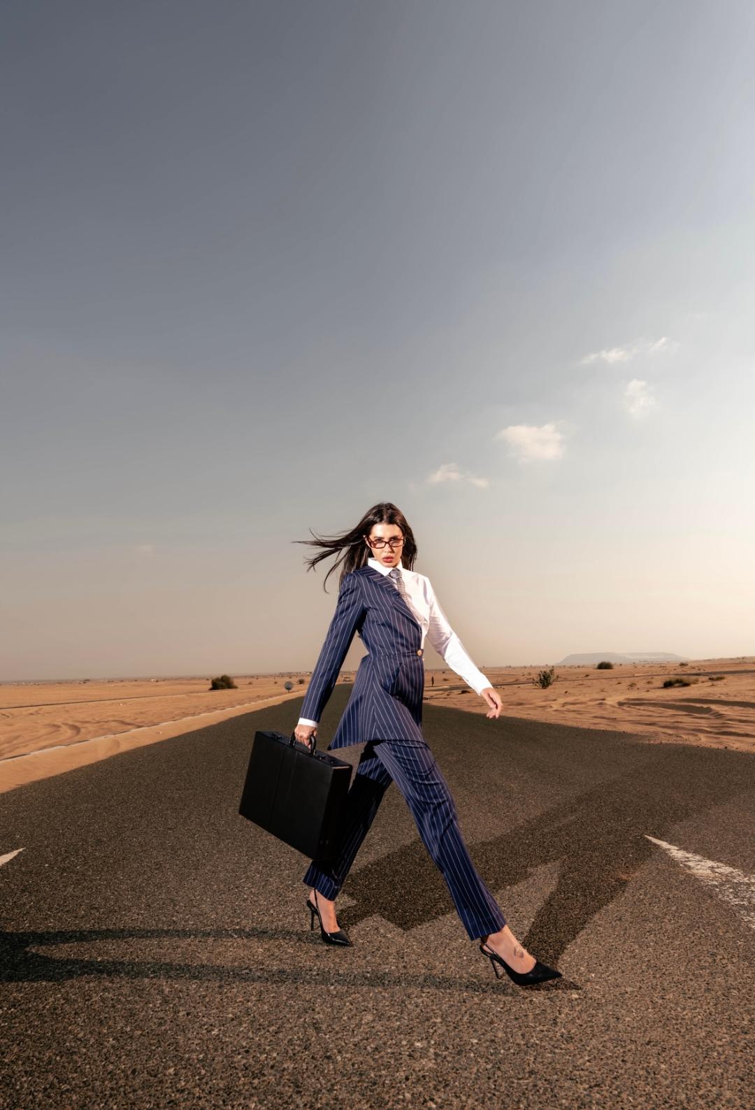 Blue Half Blazer and Shirt Set